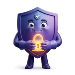 Toni mascot holding a secure padlock